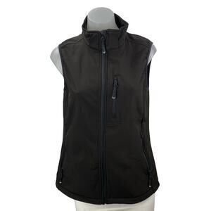 33000ft Women's Black Sleeveless Turtleneck Full Zip Outdoor Vest Jacket Size S